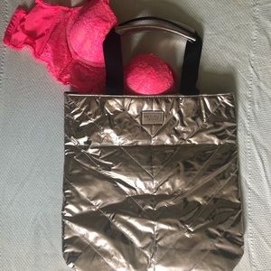 Victoria’s Secret gold tote bag